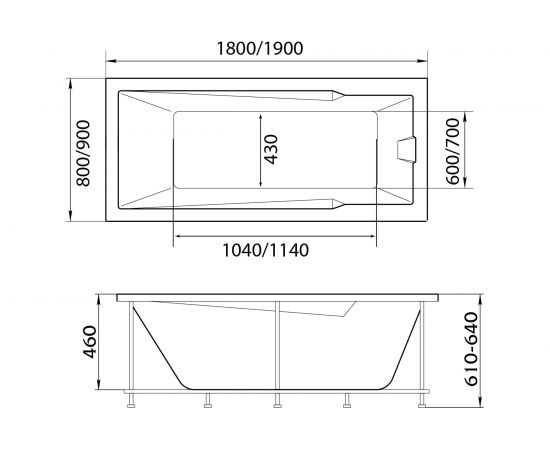 Ванна Marka One RAGUZA 190x90 01ра1990 – изображение 6