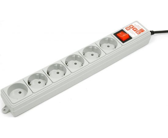 Сетевой фильтр 5м 6роз серый Power Cube SPG5+1-B-15 