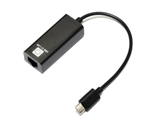 Сетевая карта 5bites USB 3.1 TYPE-C - RJ45 100 мегабит, черный, 10см UA3C-45-08BK 