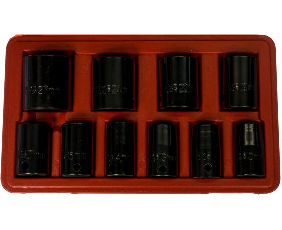 Набор торцевых головок (10-27 мм; 1/2""; 10 шт.) Foxweld AERO 5751 – изображение 2