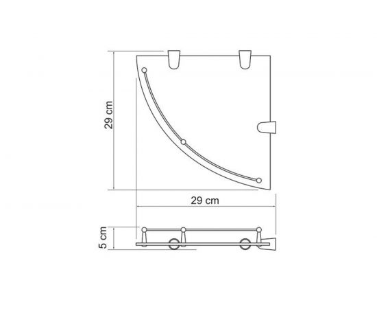 Полка WasserKRAFT стеклянная, угловая K-544 – изображение 3