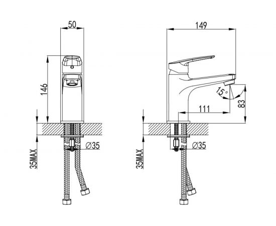 Смеситель для умывальника Milardo Niagara NIASB00M01 – изображение 4