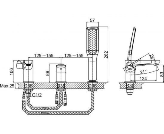 Смеситель для ванны D&K DA1394941 – изображение 5