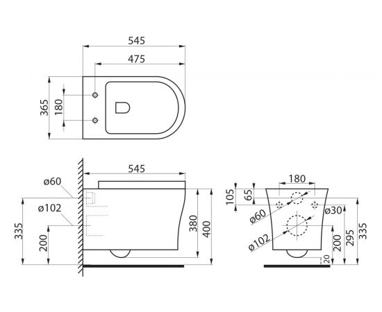 Подвесной безободковый унитаз BelBagno ANCONA BB1224CHR-SM – изображение 9