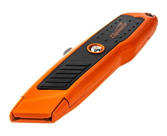 Нож, 18 мм, выдвижное трапециевидное лезвие, двухкомпонентный корпус Sparta 78978 – изображение 2