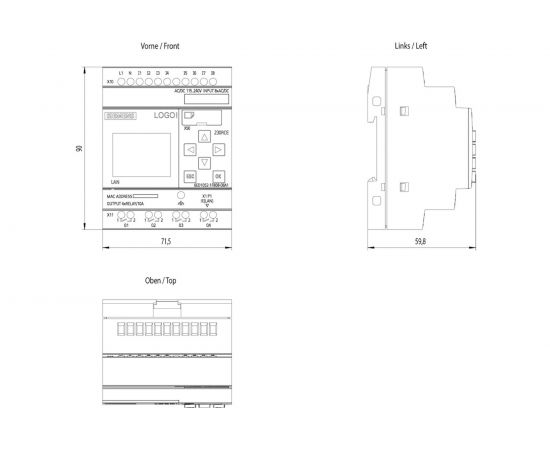 Микроконтроллер Siemens LOGO! 230RCE, 115В-230В, 8DI 4DO, с дисплеем 6ED10521FB080BA1 – изображение 2