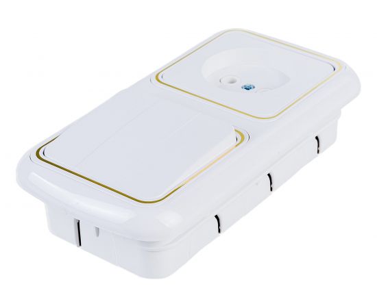 Блок Bylectrica 3 выключателя + розетка СУ, серия ГАРМОНИЯ ЛЮКС, белый, 3В-РЦ-537 з – изображение 3