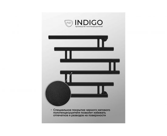 Полотенцесушитель INDIGO Фокстрот Zip 1"", 60/60, черный муар УТ000033871 – изображение 3