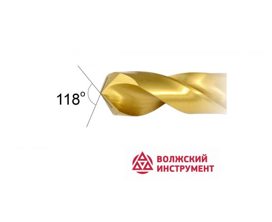 Сверло ц/х средняя серия с покрытием нитридом титана (6 мм; Р6М5-TiN; А) Волжский Инструмент 161756 – изображение 3