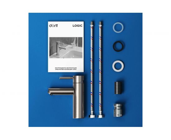 Смеситель Dorff Logic new для умывальника, из нержавеющей стали D3002100SS – изображение 6