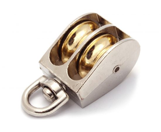 Двойной блок для троса Партнер металлический шкив, 50 мм 826791 