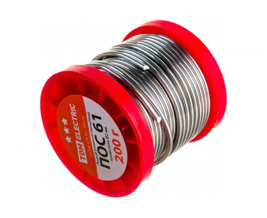 Припой ПОС 61 проволока серия ""Алмаз"" (2 мм, 200 г, ГОСТ 21931-76, катушка) TDM SQ1025-0317 – изображение 2