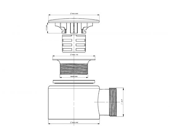 Сифон для душевого поддона Vidage VA-7 D50 0917004 – изображение 4