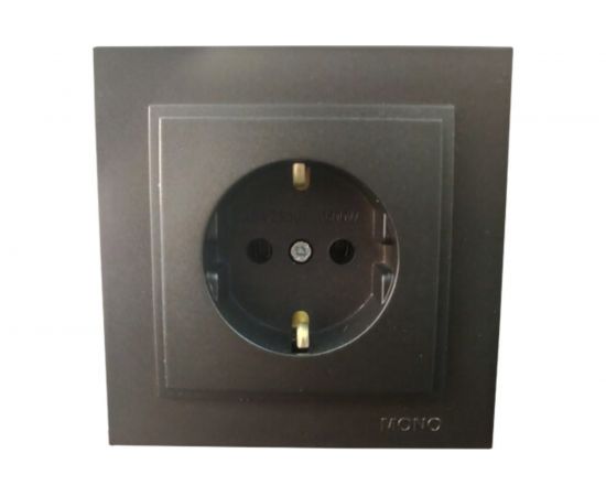 Розетка MONO ELECTRIC Despina, с заземлением, графит 102-202021-117 
