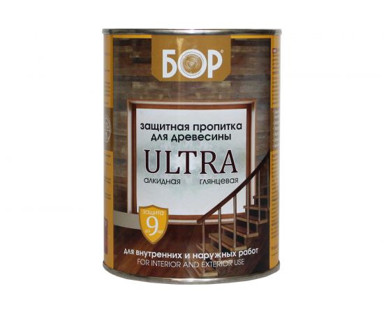 Защитная пропитка для древесины Бор ULTRA палисандр, банка 0,75 кг 4690417079582 