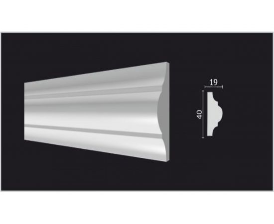 Стеновой молдинг Decor-Dizayn ударопрочный влагостойкий под покраску 40Х19Х2000 мм DD002 – изображение 2