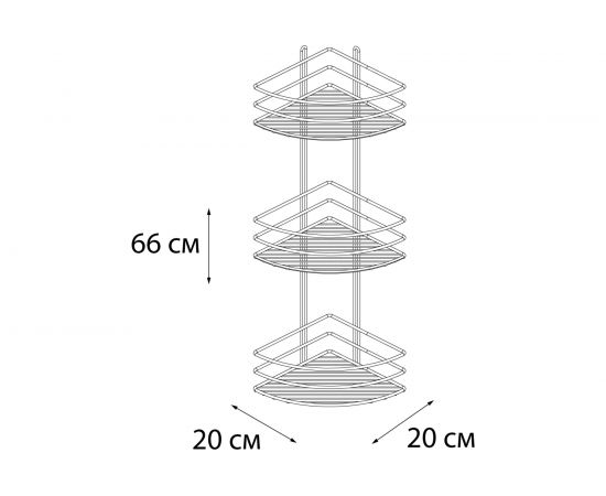 Угловая полка FIXSEN трехэтажная, белая FX-710W-3 – изображение 3