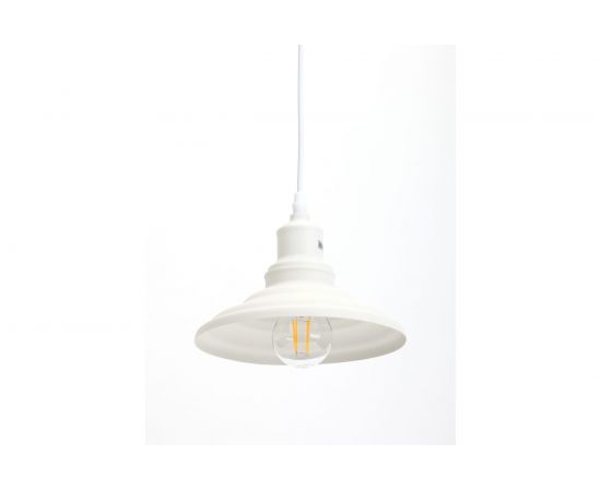 Металлический подвес ЭРА PL4 WH E27, max 60W, d203 мм, шагрень белый Б0037451 