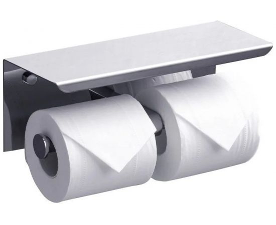 Держатель туалетной бумаги Mario с полочкой для телефона, хром, для 2-х рулонов 80677 