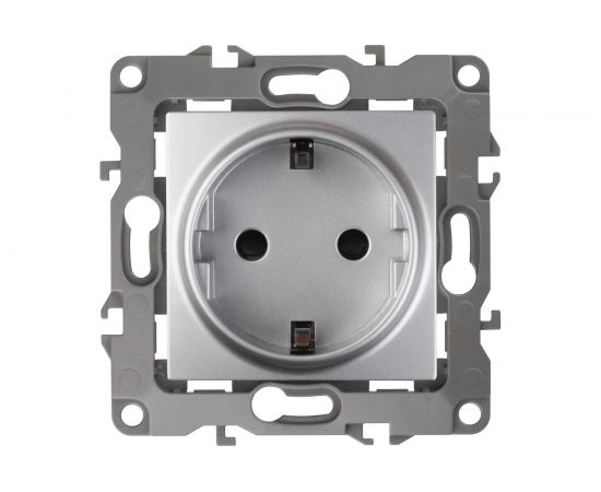 Розетка ЭРА 12-2101-03 2P+E Schuko, 16АХ-250В, алюминий Б0014677 