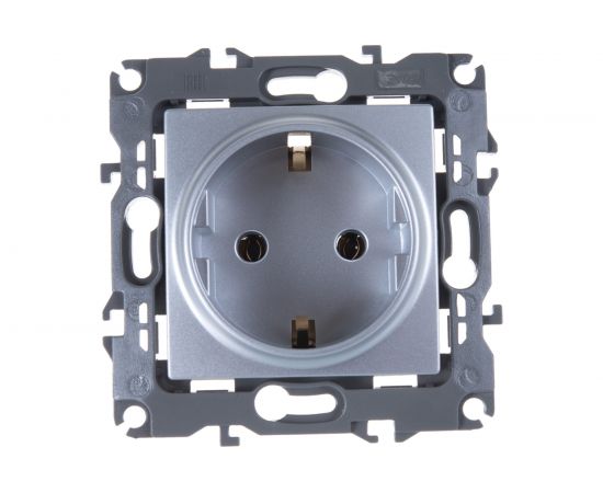 Розетка ЭРА 12-2101-03 2P+E Schuko, 16АХ-250В, алюминий Б0014677 – изображение 2