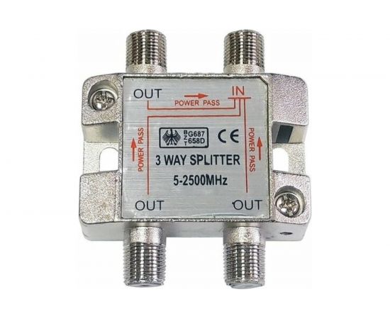 Делитель DORI спутниковый TV-SAT на 3 TV 5-2300 MHz на F с питанием 2308 – изображение 2