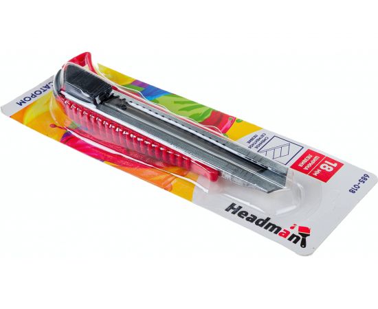 Сегментный нож с фиксатором HEADMAN толщина лезвия 0,4мм, ширина 18мм, пластик, металл 685-018 – изображение 2