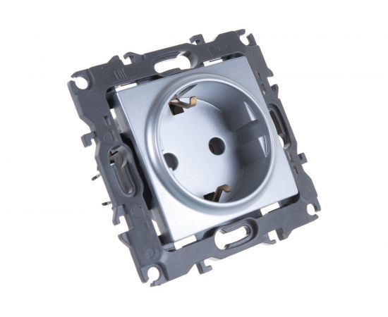 Розетка ЭРА 12-2101-03 2P+E Schuko, 16АХ-250В, алюминий Б0014677 – изображение 3