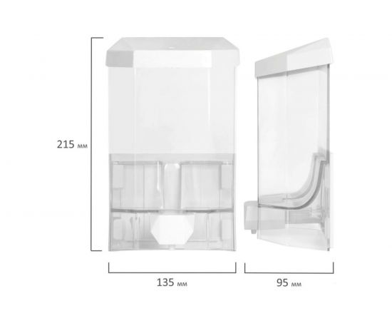 Диспенсер для жидкого мыла ЛАЙМА PROFESSIONAL ORIGINAL, НАЛИВНОЙ, 1 л, прозрачный, пластик 605773 – изображение 4