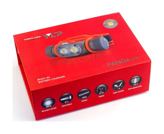 Налобный фонарь ЯРКИЙ ЛУЧ PANDA 2R 2xCREE XP-G3 max.800лм, 5 реж, Li-Ion аккум. 2600mAh, встр. ЗУ 4606400105695 – изображение 4