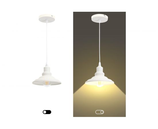 Металлический подвес ЭРА PL4 WH E27, max 60W, d203 мм, шагрень белый Б0037451 – изображение 8