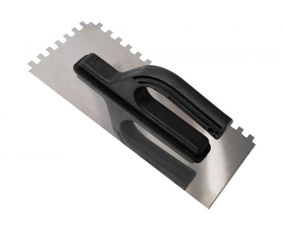 Зубчатая гладилка нержавеющая сталь, пластиковая рукоятка, зуб 8x8мм 10000208 