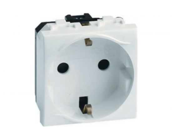 Электрическая розетка DKC, с заземлением, со шторками, слоновая кость, 2 модуля 75482S 24982 