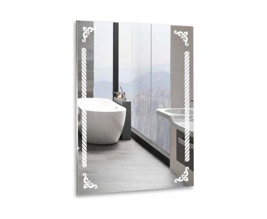 Зеркало MIXLINE Трос 600x800 ШВ., пескоструйный рисунок 548538 