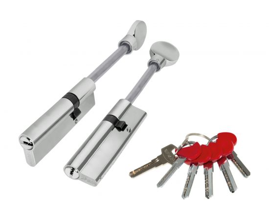 Цилиндровый механизм со штоком Fuaro D-PRO507-8/100 mm /65+10+25/ CP хром, 5+1 кл. перекодируемый 42687 