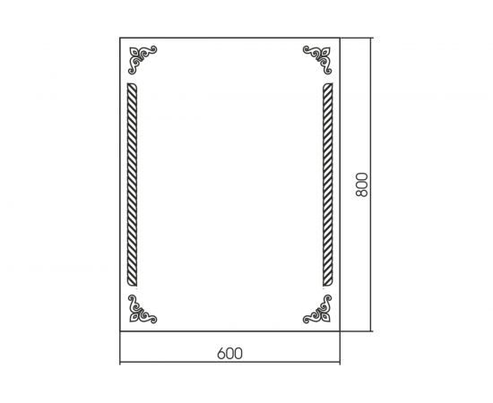 Зеркало MIXLINE Трос 600x800 ШВ., пескоструйный рисунок 548538 – изображение 2