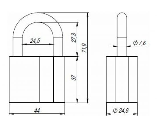 Навесной замок AJAX PD-40-50, фин. 3 кл., коробка 42567 – изображение 3
