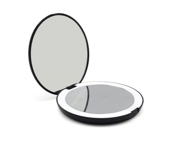 Складное зеркало с LED подсветкой Camelion черный, 1х/5х, 4хCR2032, двойное M146-SL 13001 – изображение 3