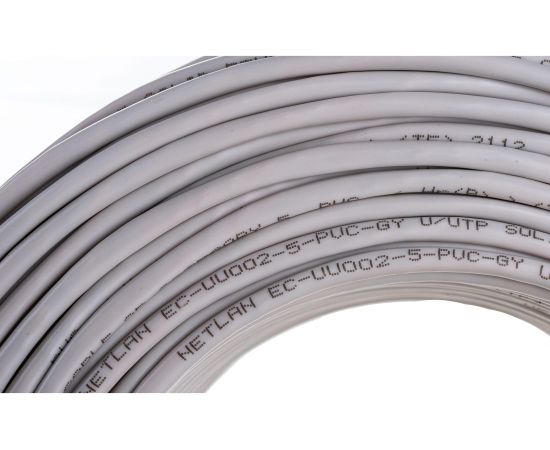 Кабель NETLAN U/UTP 2 пары, категория 5, 100м EC-UU002-5-PVC-GY-1 – изображение 3