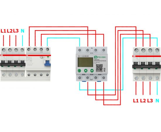 Трехфазное реле контроля напряжения РЕЛЕОН 230-400В AC; 63А, RC113840063 – изображение 4