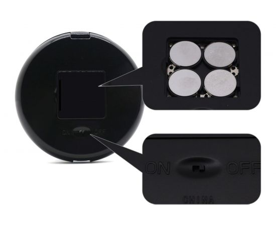 Складное зеркало с LED подсветкой Camelion черный, 1х/5х, 4хCR2032, двойное M146-SL 13001 – изображение 6