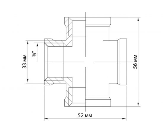 Крестовина VRT 3/4"", внутренняя/внутренняя/внутренняя/внутренняя, никель 1945-20202020 523635 – изображение 9