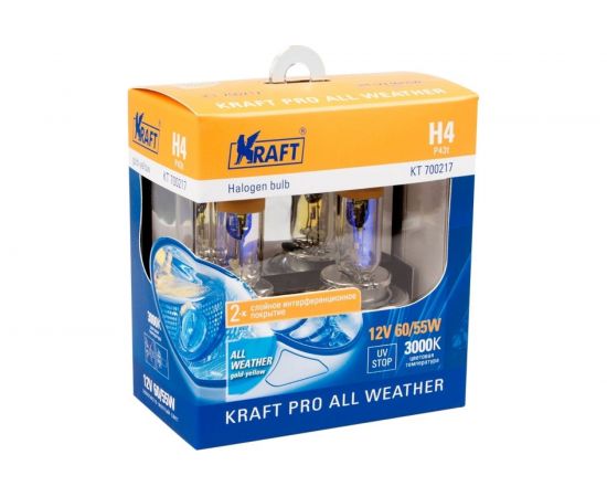 Автолампа KRAFT H4 12v 60/55w P43t Pro All Weather KT 700217 