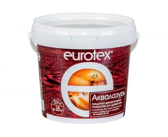 Защитно-декоративное покрытие для древесины Eurotex Аквалазурь палисандр 0.9 кг 15629 