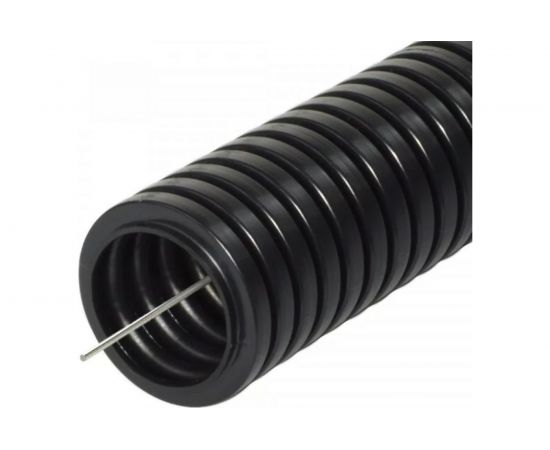 Гофрированная труба DKC DN17мм, 50м ПВ-0, Dвн 16,8 мм, Dнар 21,2 мм, полиамид 6, цвет тёмно-серый PA611721F0 