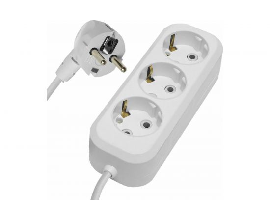 Электрический удлинитель STEKKER 3 гнезда с заземлением 3x0,75, белый, 2м, Home HM01-31-02 39213 