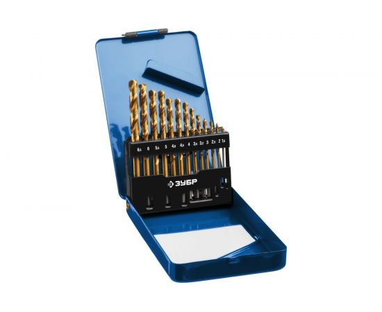 Набор сверл по металлу (13 шт., 1.5-6.5 мм, сталь Р6М5, титановое покрытие, класс А) Зубр 29615-H13_z01 