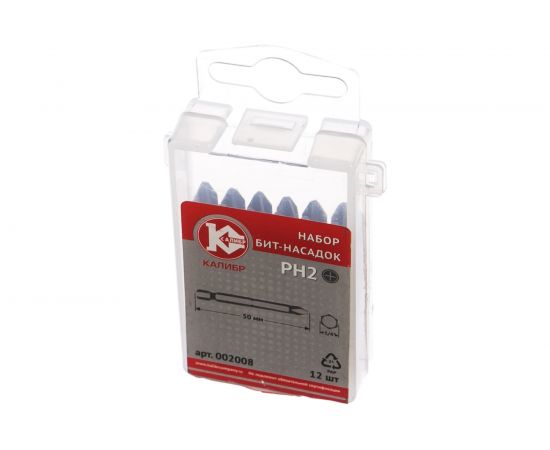 Бита (12 шт; PH2; 50 мм) Калибр 00000051961 – изображение 2