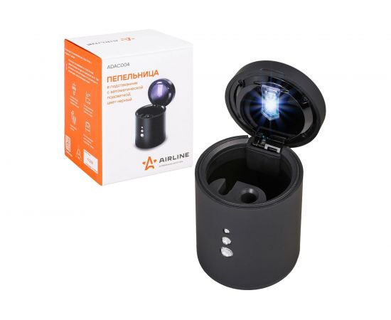 Пепельница в подстаканник с автоматической подсветкой AIRLINE черный ADAC004 – изображение 2