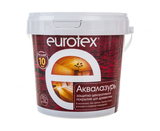 Защитно-декоративное покрытие для древесины Eurotex Аквалазурь палисандр 0.9 кг 15629 – изображение 3